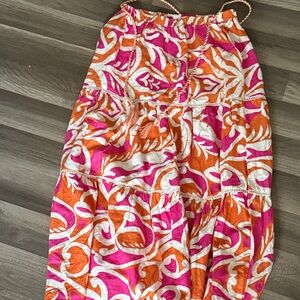 Christian Siriano Pink and Orange Patterned Skirt